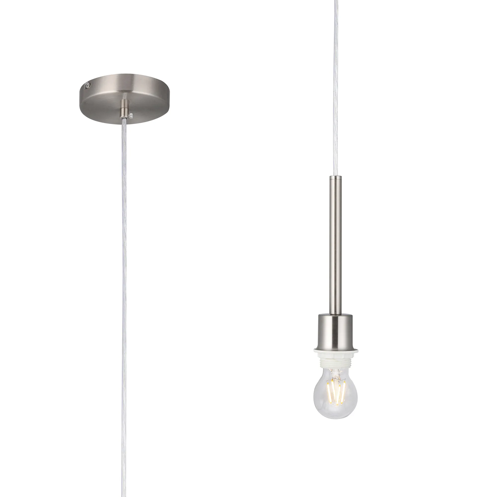 D0335  Baymont Pendant 1 Light Satin Nickel